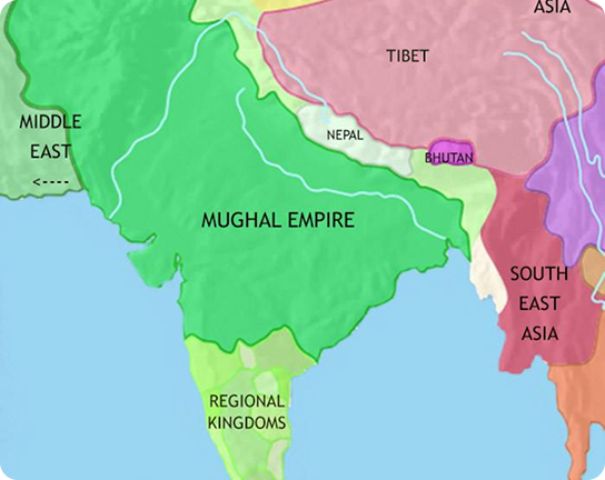 a map of Mughal India